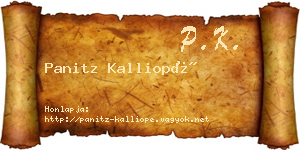 Panitz Kalliopé névjegykártya